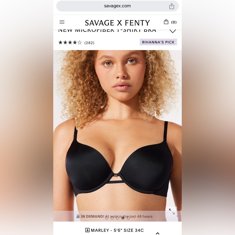Savage X Fenty by Rihanna Microfiber T-Shirt Bra 36DD - Picture 4 of 6